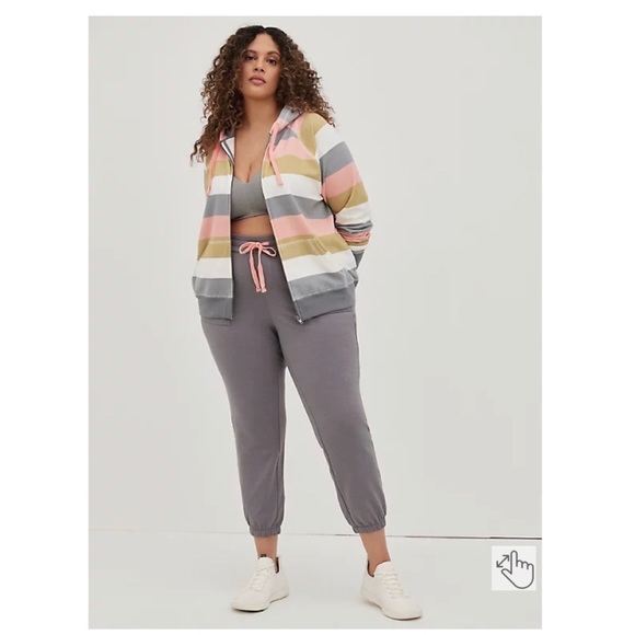 NEW Torrid 4 Zip Hoodie - Super Soft Fleece - Multi Stripe - Picture 4 of 10